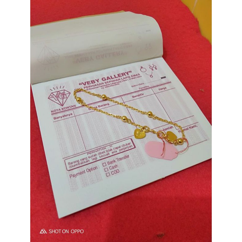 gelang nori kombinasi bola cor kuningan lps ems 24k