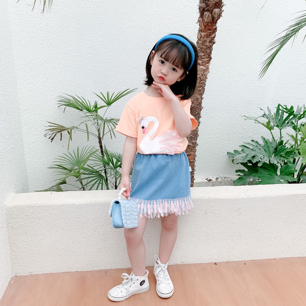 Setelan Celana Jeans Anak Perempuan Import 1-4 Tahun/Setelan celana pendek jeans anak cewek