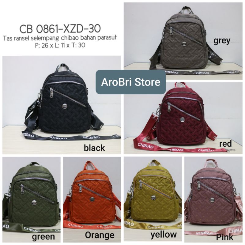 Tas ransel selempang 3in1 merk chibao CB 0861 -XZD-30 bahan parasut bordir love