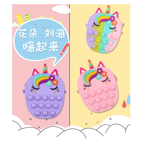 TAS POP IT ANAK UNICORN / TAS SELEMPANG POP IT ANAK UNICORN / TAS POP IT ANAK TERMURAH - PO-23