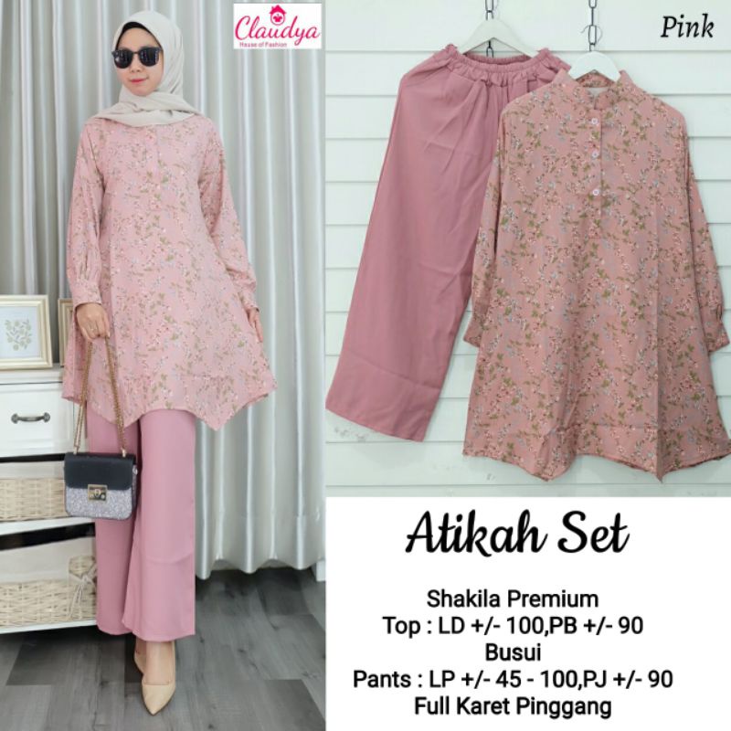 Barang Ori|Atikah set Claudya|SetelanBaju dan Celana|Setelan Kekinian|