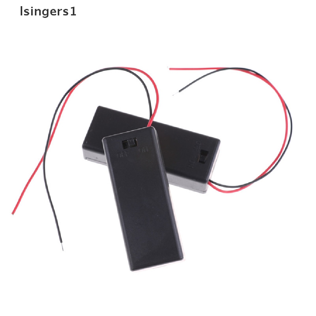 (lsingers1) 2pcs Case Holder Baterai 3V 2 AAA Dengan Toggle Switch ON / OFF