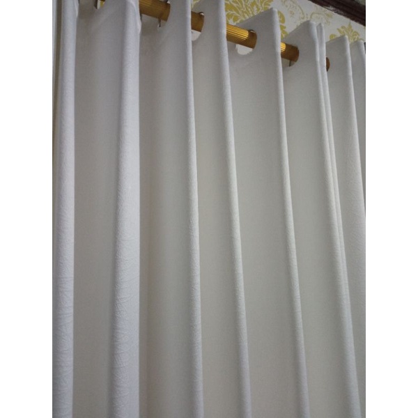 Gorden Blackout Polos Khus Warna Putih L 100 x T 250 cm Minimalis Premium