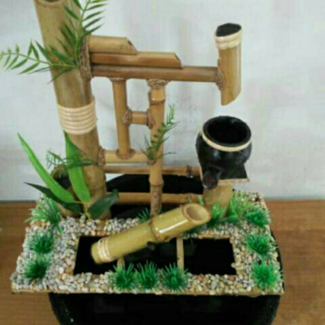 Pajangan/ Miniatur Air Terjun Bambu Alam