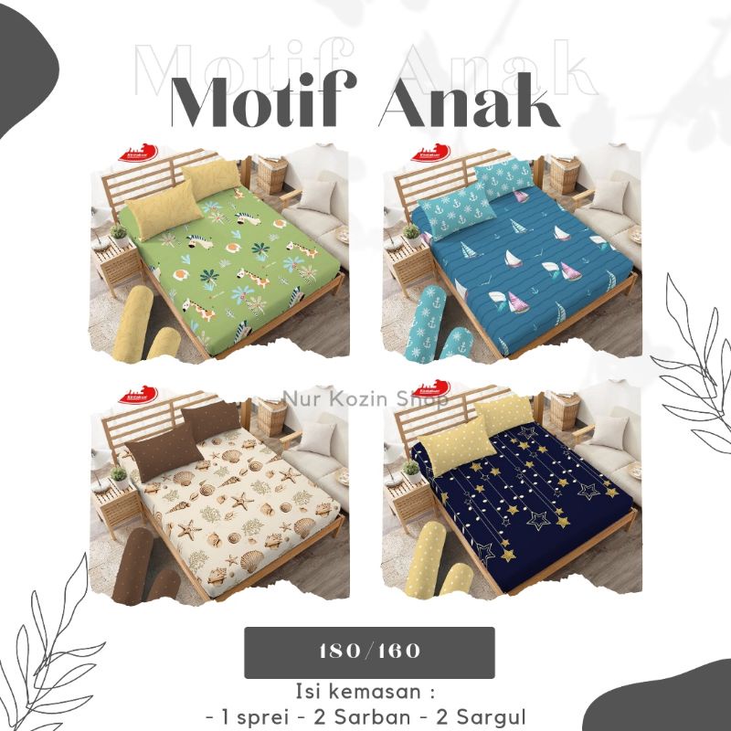 Sprei Kintakun D'luxe Kirana 180x200 / 160x200 New Motif Anak (5in1) 20 cm