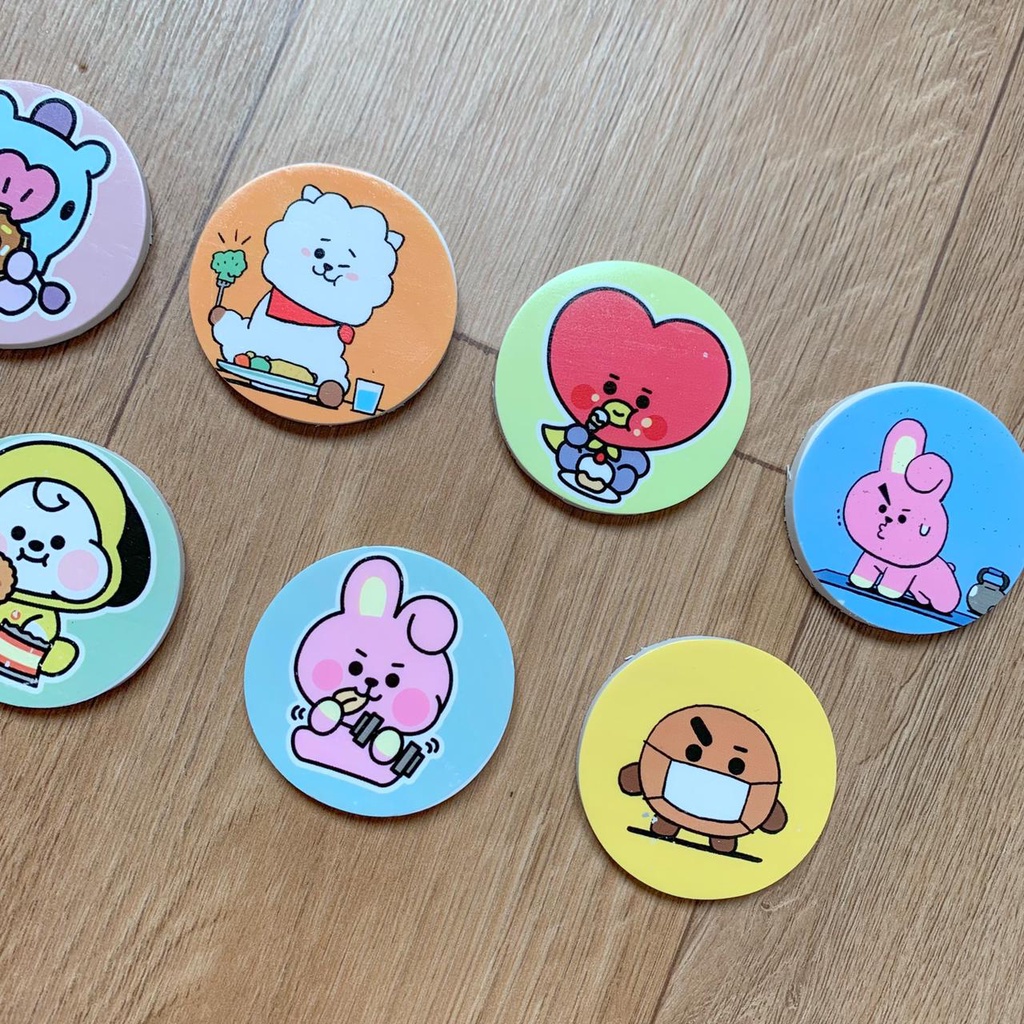 PENGHAPUS BT21 BANGTANBOYS 1 SET 6 PIECE ALAT TULIS ANAK HAPUSAN TERLUCU IMUT IMPORT GROSIR MURAH