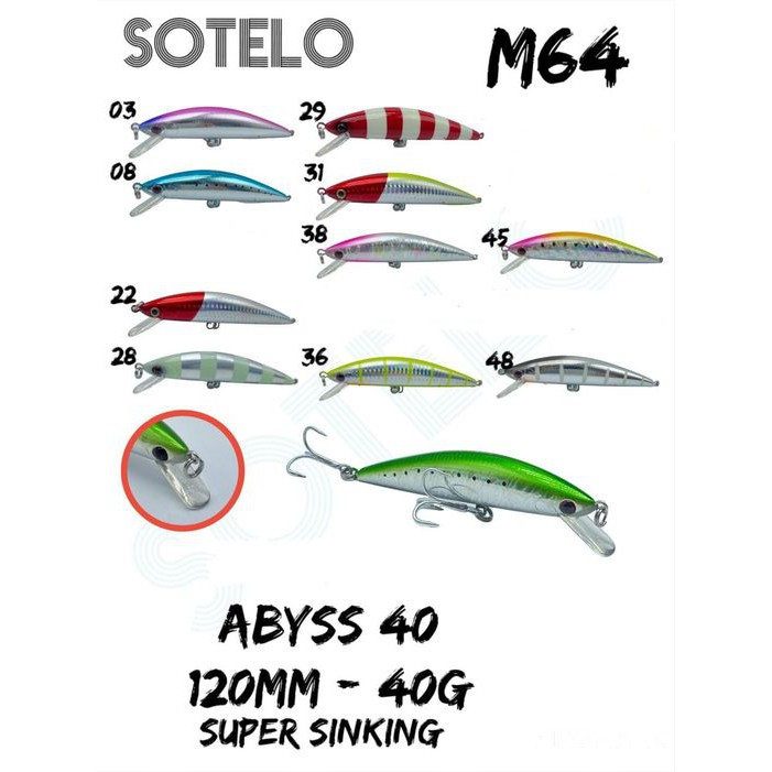 Lure SOTELO PLATINUM SERIES ABYSS 40 (12cm / 40gram) SUPER SINKING