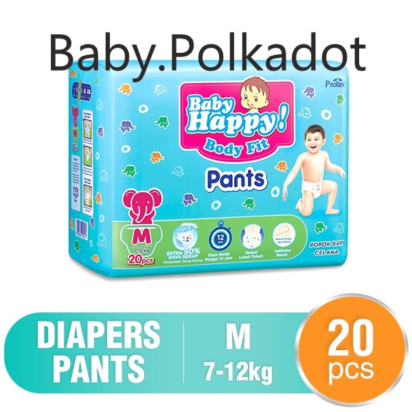 BABY HAPPY PANTS M20+2 /BABY HAPPY BODY FIT PANTS / POPOK BAYI CELANA/BABY HAPPY/POPOK BABY HAPPY M