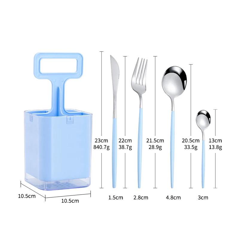 tempat box set peralatan makan sendok garpu pisau / cutlery storage box alat makan set organizer holder portable