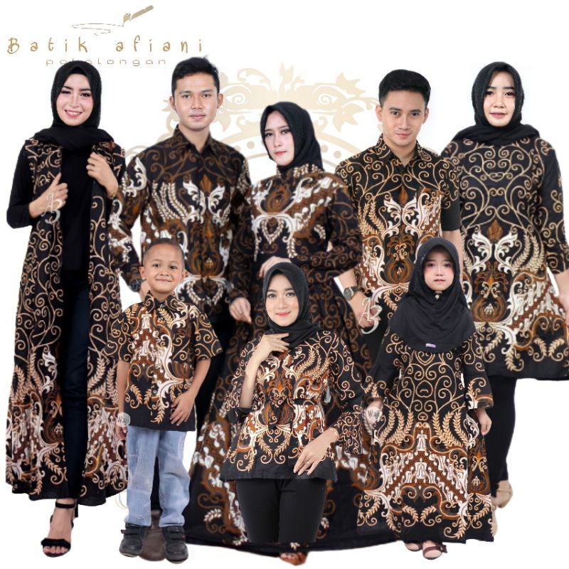 Batik Couple Keluarga, Baju Kondangan Sania Ruffle Ori Ndoro Jowi Dnt Motif Mahkota Putih