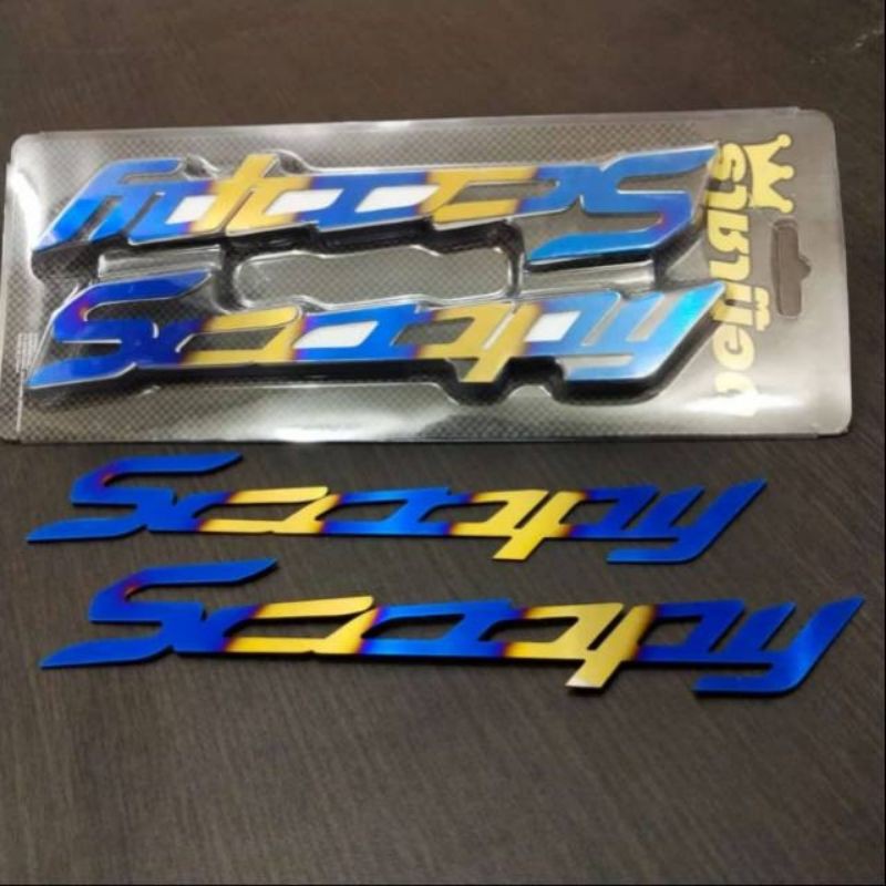 EMBLEM LOGO LAMBANG MOTOR HONDA SCOOPY 1 SET IS 2 PCS KIRI KANAN