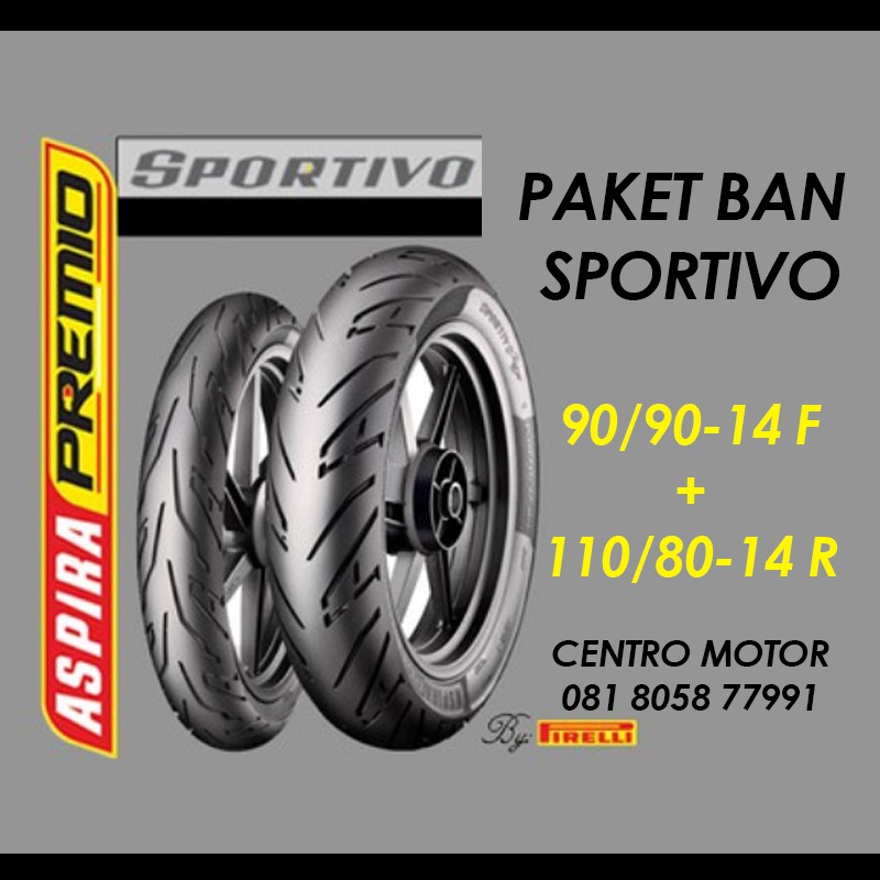 ASPIRA PREMIO SPORTIVO 90/80-14 + 110/80-14 PAKET BAN LEXI TUBELESS