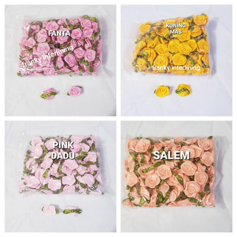 BUNGA ROSE KUCAI BAHAN SATIN HARGA PER GROSS ( 144PCS )