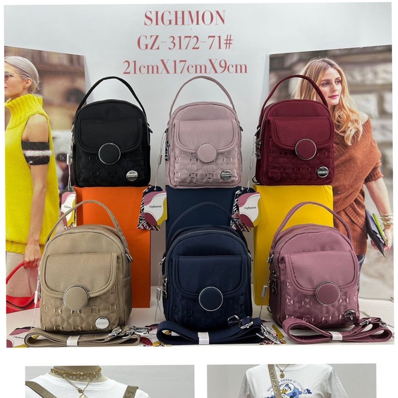 GZ-3172-70/57/71 TAS WANITA IMPORT SIGHMON 2in1 JINJING dan SELEMPANG