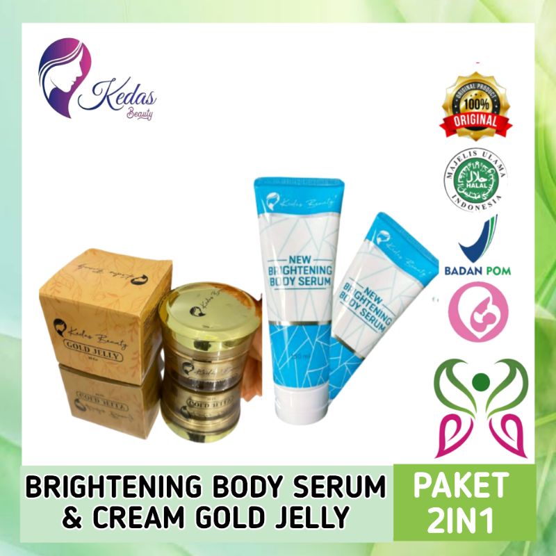 Kedas Beauty Sepaket Body Serum Gold Jelly ORI BPOM | Handbody | Body Lotion | Cream Glowing | Cream