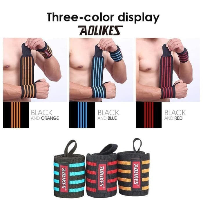 AOLIKES 1538 Hand Wrap Hand Wrist Strap Weight Lifting Wristband Handwrap Aolikes