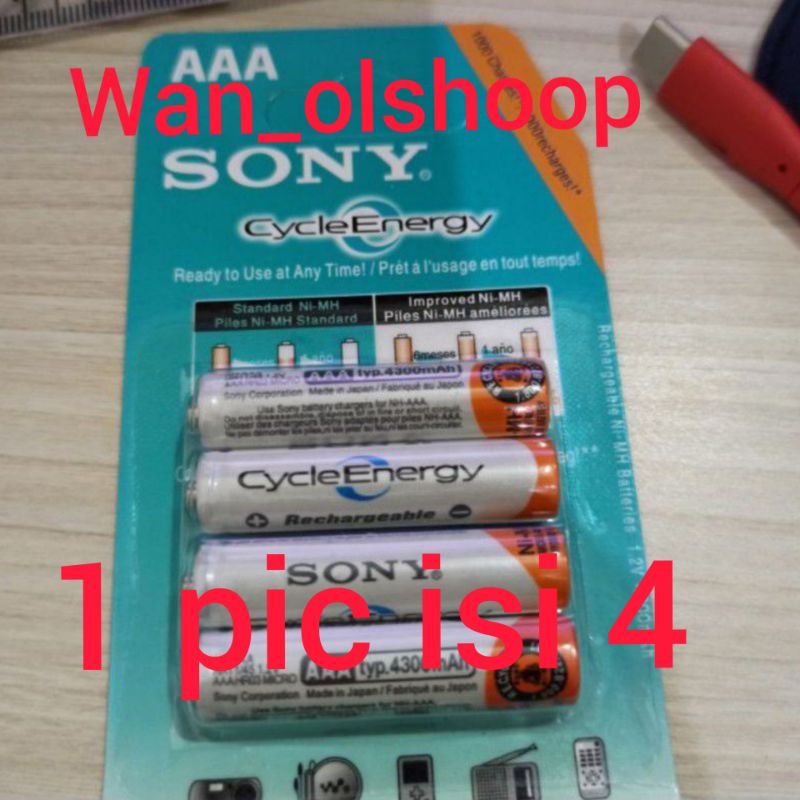 #ORIGINAL Batere sony AAA 4300MAH rechargeable bisa di cas ulang 4300mah isi 4 pcs