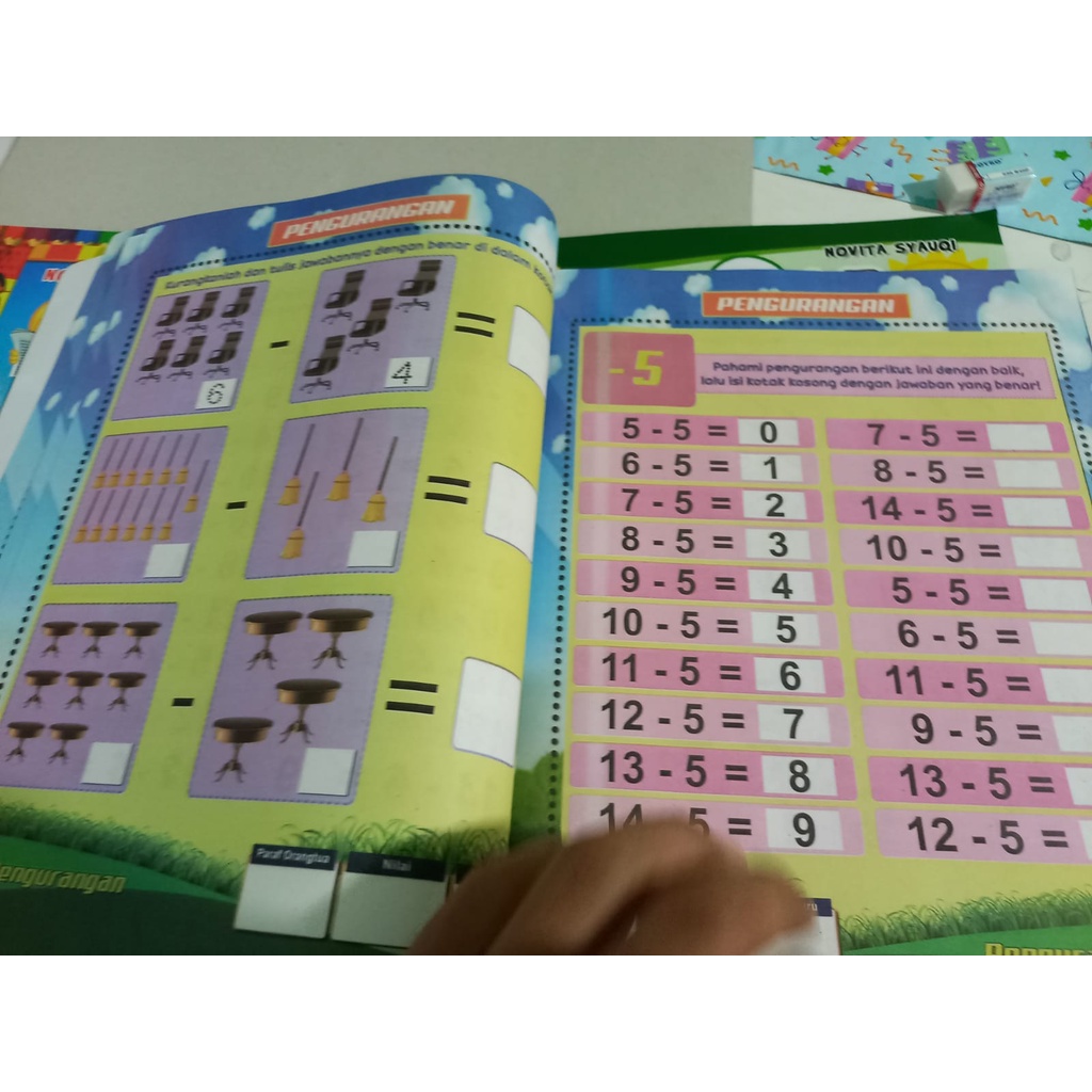 Lancar Berhitung Pengurangan - Buku Aktivitas Anak dilengkapi Jaritmatika Belajar Matematika (FULL COLOR)