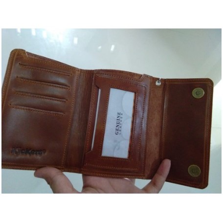 Dompet PRIA Lipat Pendek Bentuk Slim / Dompet Pria Merk Kickers Kecil Bahan Kulit Sapi Asli DFK