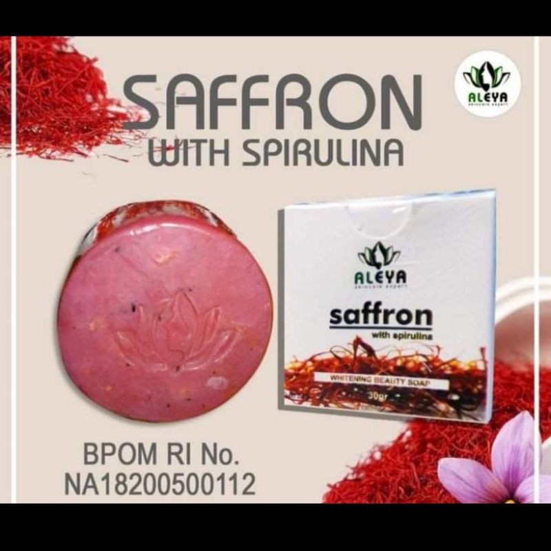 Sabun Saffron Aleya Spirulina 20gr Pemutih Whitening Beauty Soap jerawat flek kusam