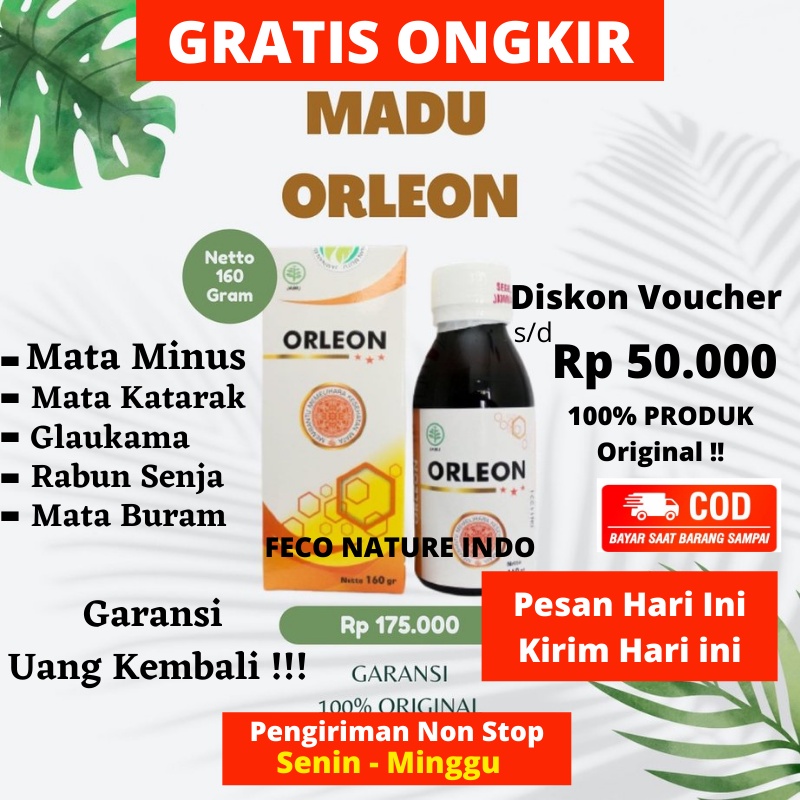 Madu Herbal ORLEON - Madu Kesetahan Mata Untuk Mengatasi Ulkus kornea Keratitis Ablasio retina Distr