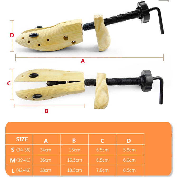 Shoes Stretcher Expander Shoe Bunion Pembesar Ukuran Sepatu Bahan Kayu  Pembentuk Boot Expander