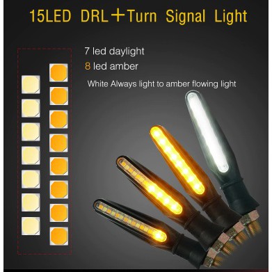 Lampu DRL Flasher Flowing Water Blinker Running Motor Universal LED Senja Strobo Sein Sen Berjalan