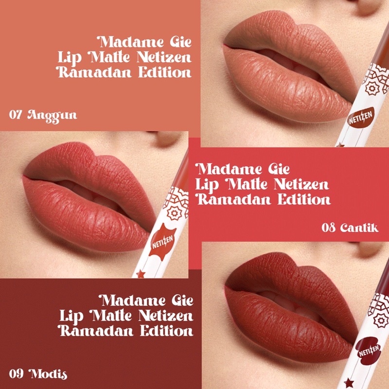 LIZBEAUTY - Madame Gie Lip Matte Netizen Ramadhan Series - Make Up Lipstick | Lip Cream