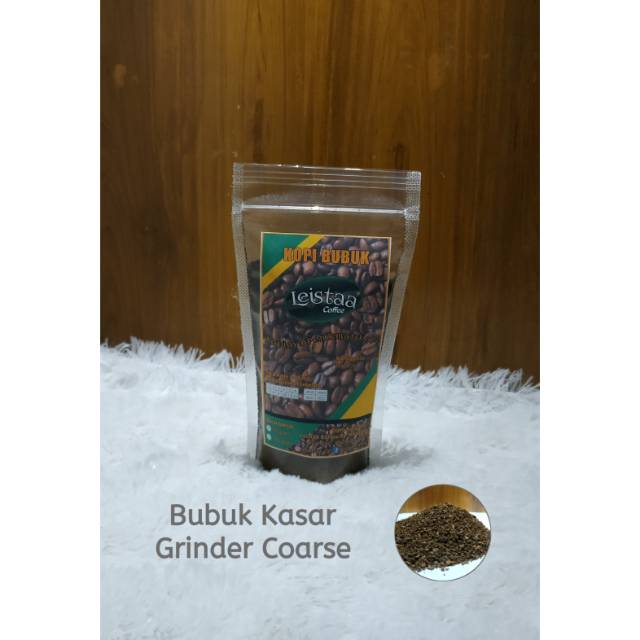 

Kopi Bubuk Robusta Leistaa Coffee 95 Gram (Bubuk Kasar/Grinder Coarse)