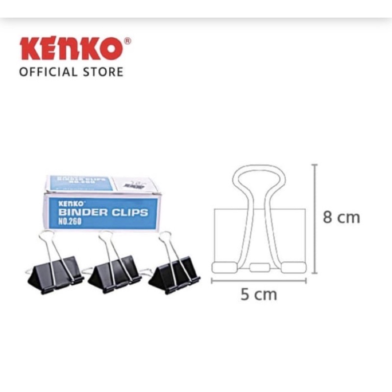 

binder klip 260 kenko Penjepit Kertas/box /isi 12 pcs