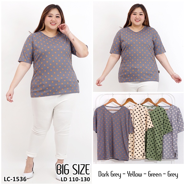 Kaos Jumbo Wanita Baju Big Size Atasan Wanita Jumbo Polkadot