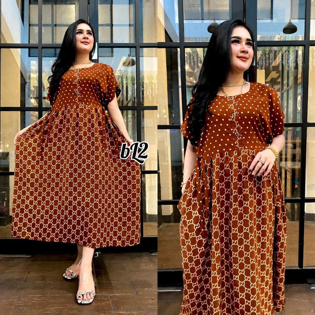 DRESS JUMBO WANITA TERBARU 2023 BAHAN RAYON TEBAL GRADE A KUALITAS PREMIUM /DRES BUSUI TERBARU