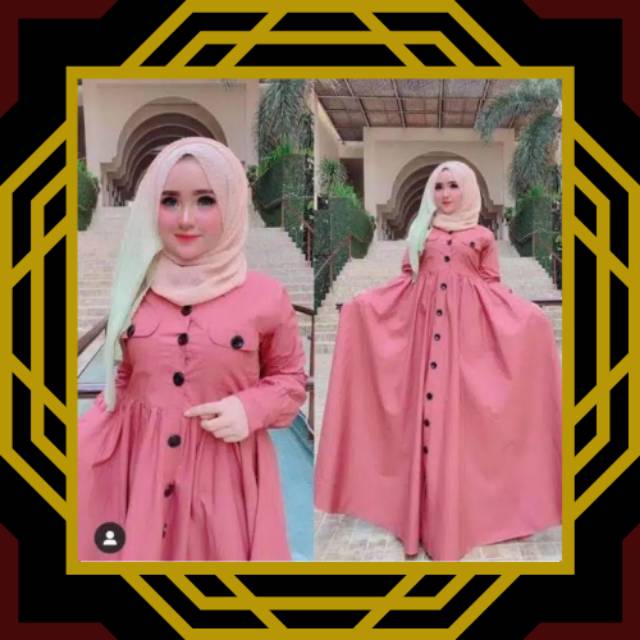 3.FASHION 2022  GAMIS REAL PICT UMBRELLA SHELLASAUKIA ORIGINAL BUTIK BAJU BUSANA MUSLIM LEBARAN MURA