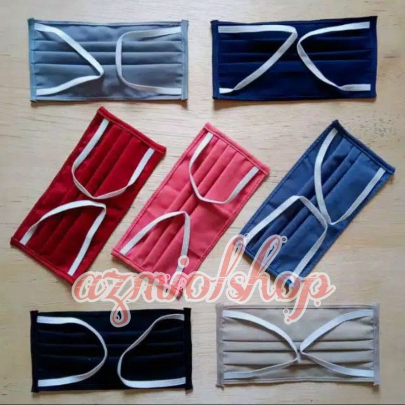 Masker kain oxford earloop lusinan