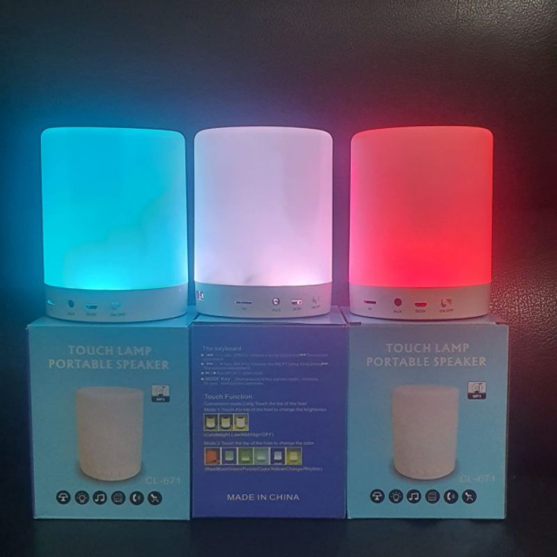 Speaker Bluetooth CL-671 Lampu LED Smart Touch Night Light