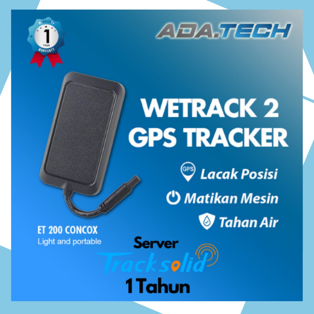 Paket GPS Tracker Mobil Motor Wetrack 2 ET200 Concox + Tracksolid 1 tahun  GARANSI + Simcard