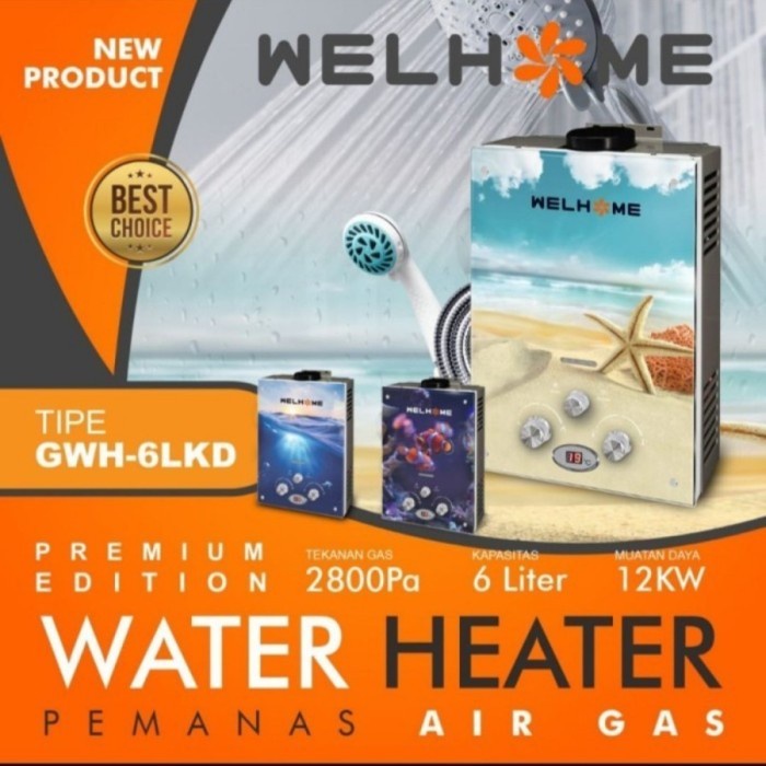 WATER HEATER WELHOME PEMANAS AIR GWH 6LKD