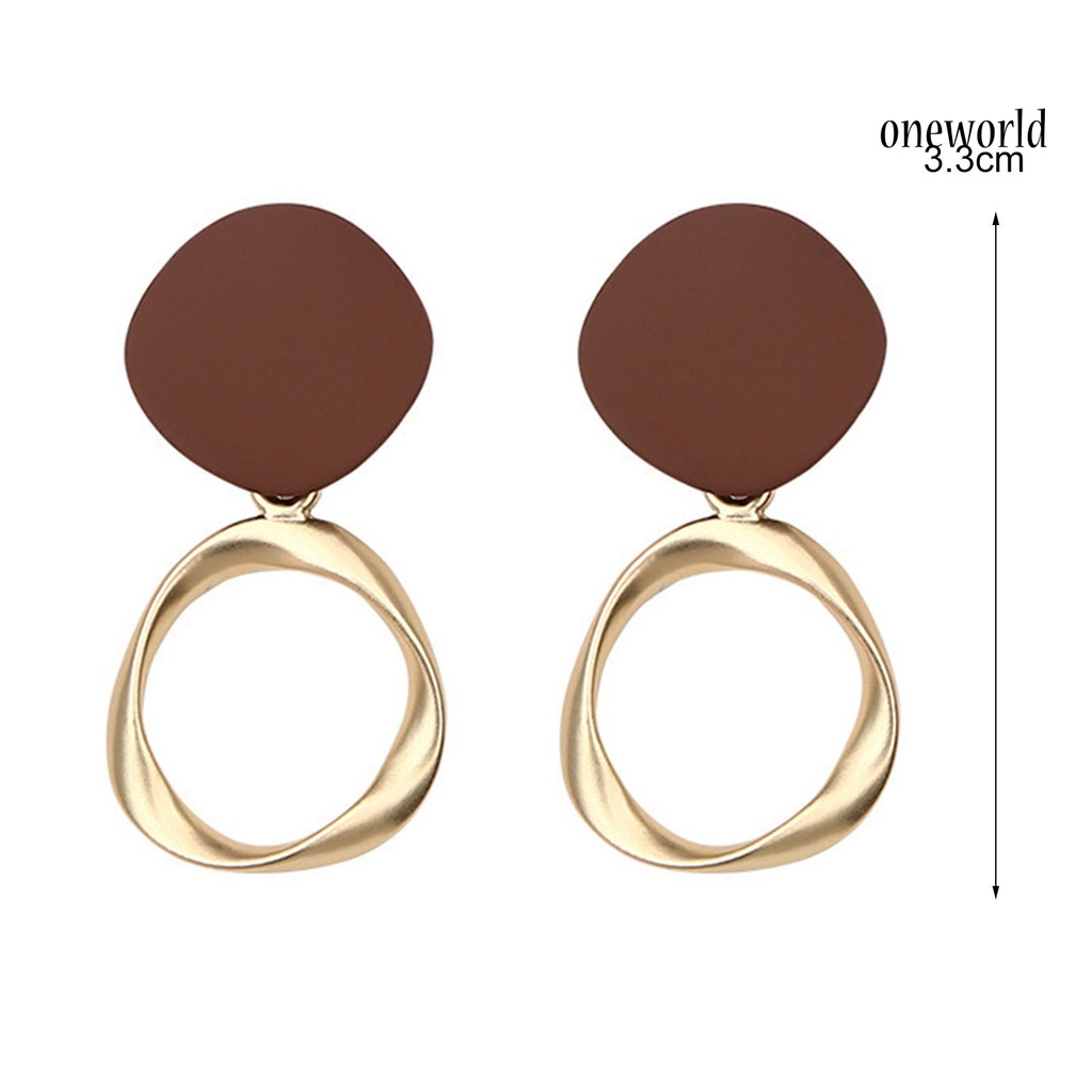 OW# 1 Pair Exquisite Women All-match Geometric Shape Ear Stud Earring Jewelry Accessory