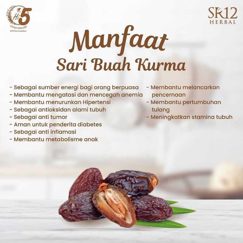 SR12 Sari Buah Kurma 350gr Herbal Meningkatkan Imunitas Tubuh BPOM