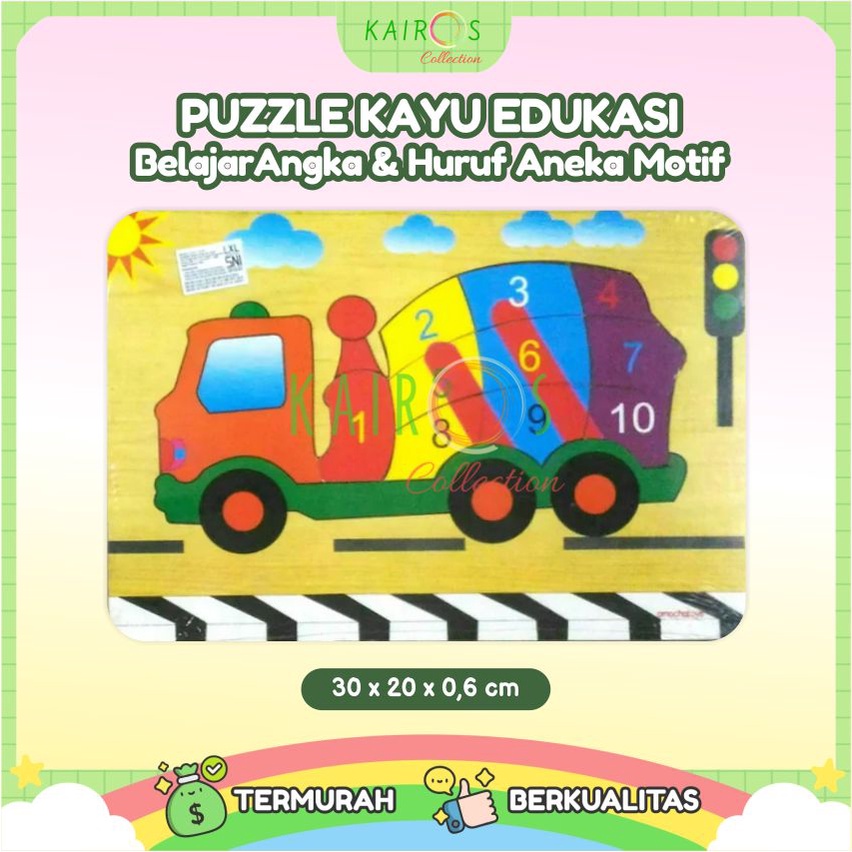 Puzzle Kayu Edukasi Anak Mainan Kayu Anak Belajar Aneka Motif