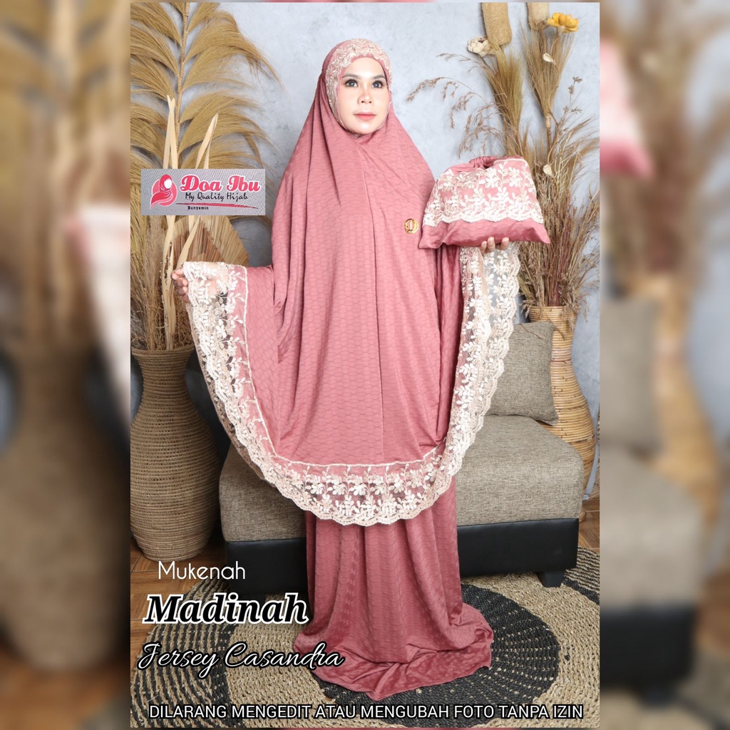 Mukena Dewasa Original Doa Ibu seri Madinah / Mukena Jersey Cassandra ori DOI