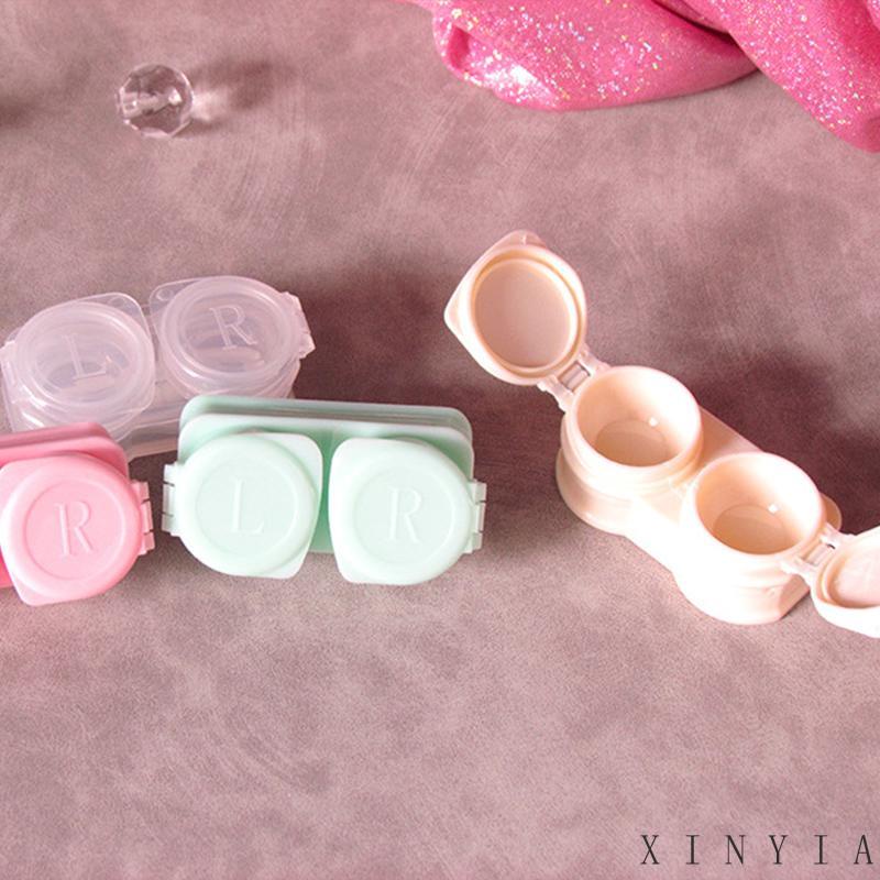 【COD】Case Lensa Kontak Model Flip Dua Lapis Warna Macaron