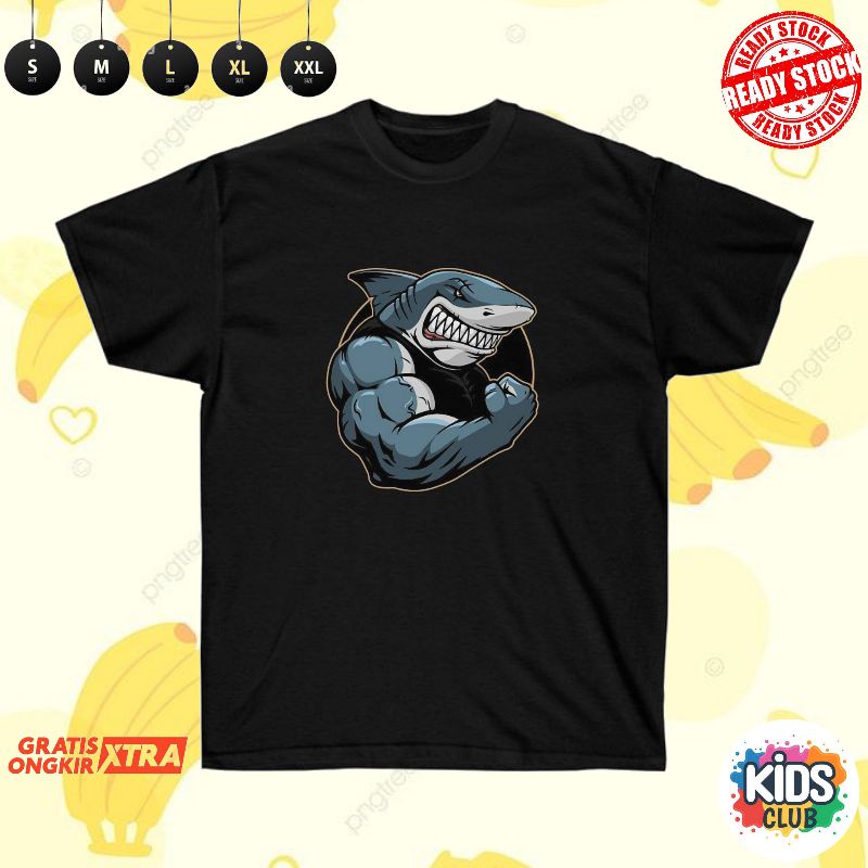 Kaos Anak Ikan Hiu Murah/Baju Anak Motif Ikan Hiu/T-shirt Anak Motif Shark Hiu