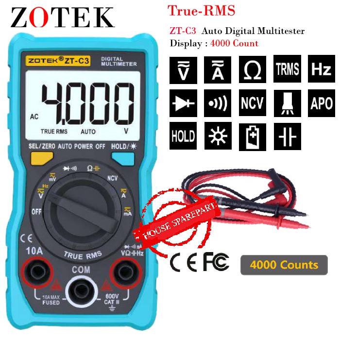 Zotek ZT-C3 Avometer Digital Multitester Digital Original AC/DC