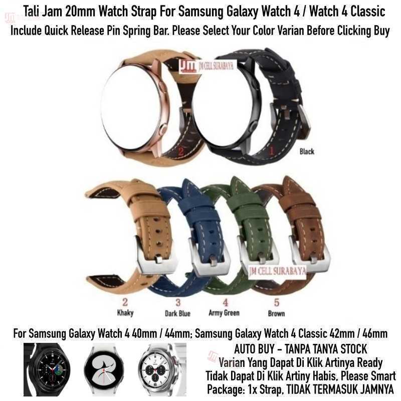 Tali Jam 20mm Watch Strap Samsung Galaxy Watch 4 / Classic - Crazy Horse Leather Big Buckle