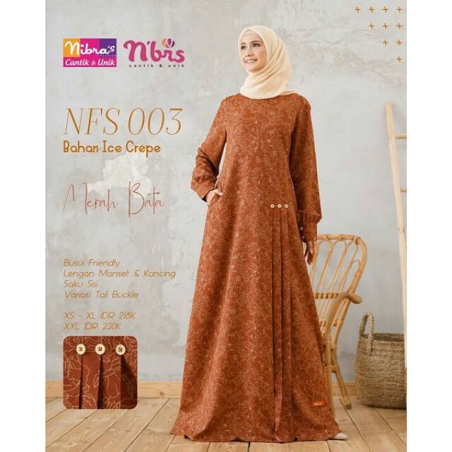 NIBRAS GAMIS NFS003 MERAH BATA