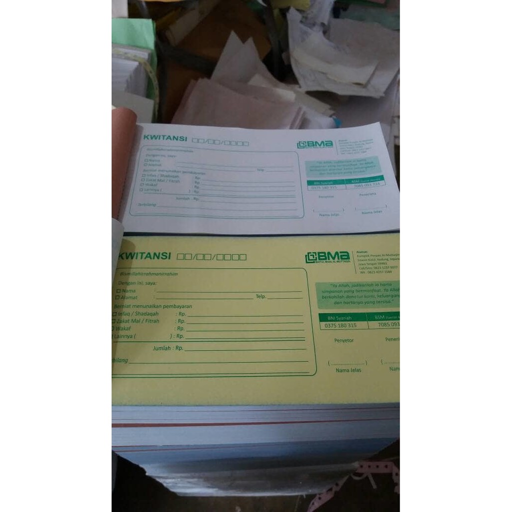 

DISKON CETAK Kwitansi NCR 2 Ply desain custom BMA