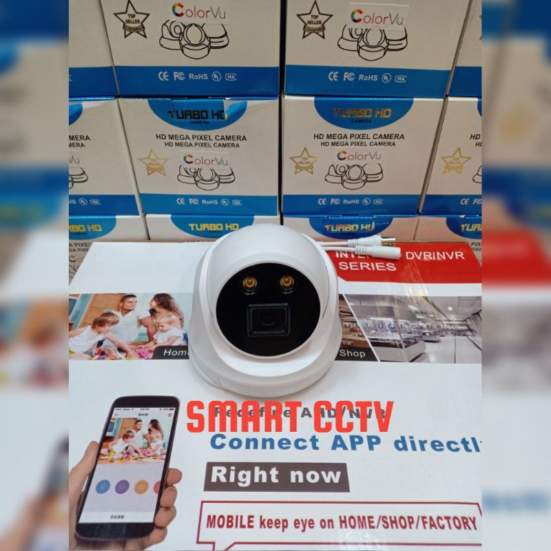 PAKET CCTV 4 CHANNEL 4 CAMERA COLORVU 6MP FULL HD KOMPLIT TINGGAL PASANG