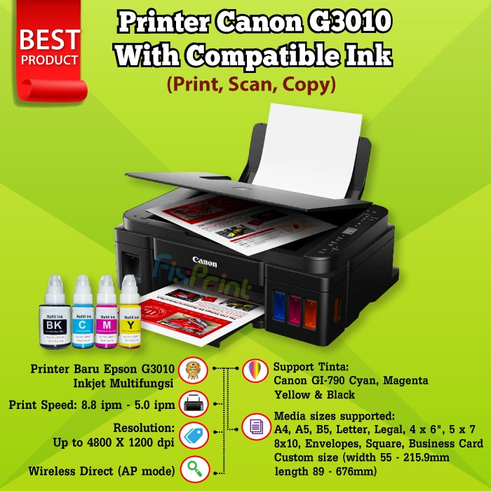 Printer CNON G3010 / G 3010 pengganti G3000 Multifunction All in One