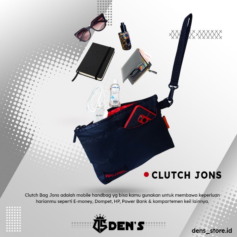Hand Bag Pria/Clucth Bag/Tas Tangan 3 Penyimpanan Utama
